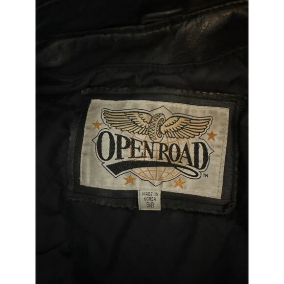 Open Road | Vintage Black Fringe Leather Motorcycle Jacket | Size 38 | Medium - Picture 12 of 13